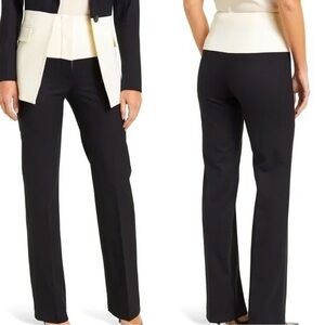 Argent NWT Wool Colorblock Black Ivory Straight Leg Pants M (8)